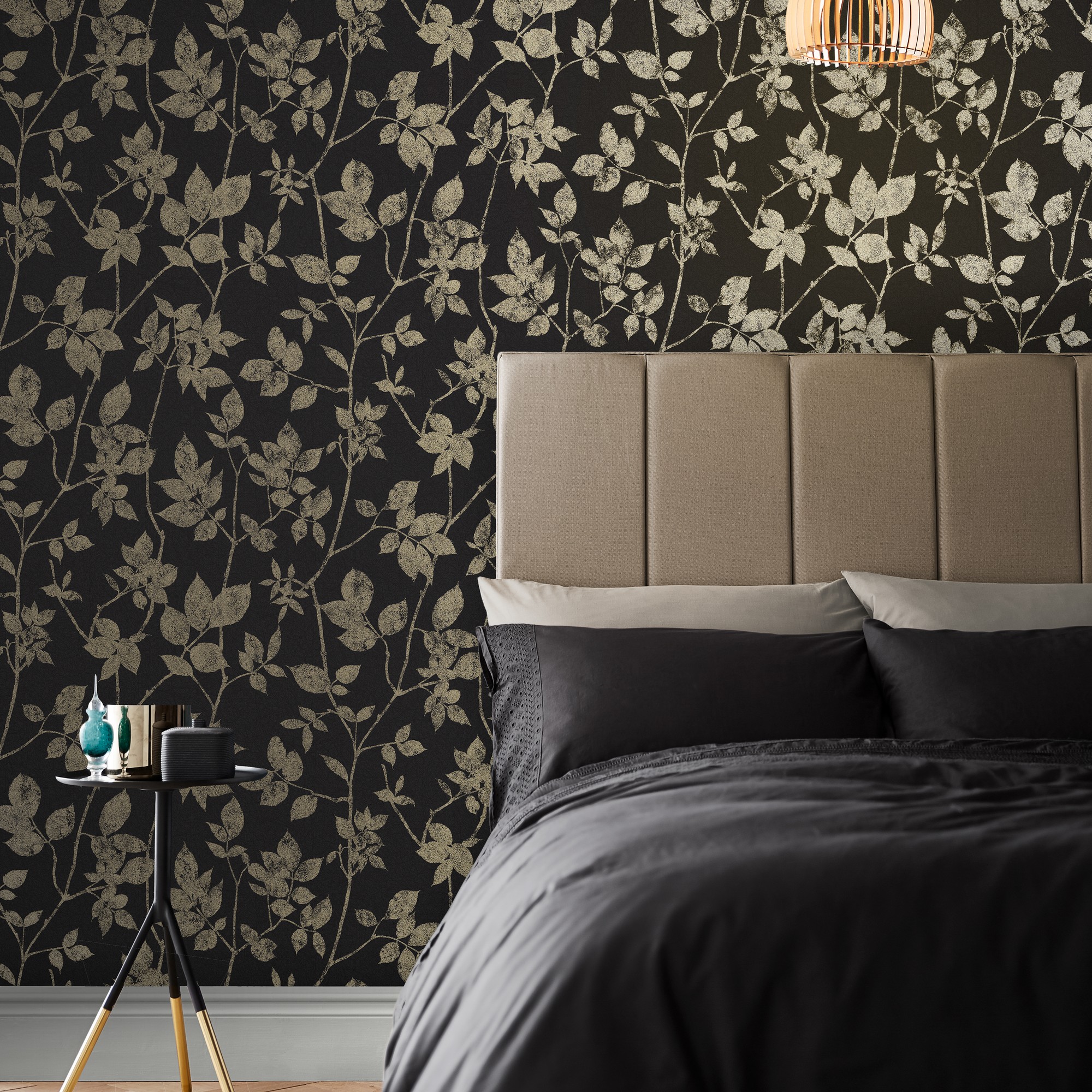 Luna Wallpaper 113945 By Graham Brown In Charcoal Grey